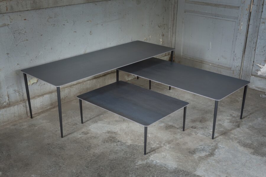 FUZGEO coffee table. Ceramic top / steel legs. Square or Rectangular.