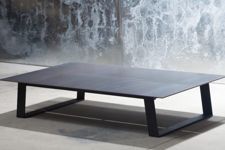 PARALOG coffee table. Ceramic top / steel legs.