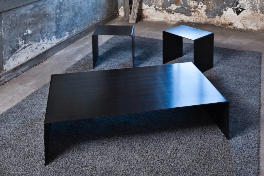 SOTTILE coffee table. Raw steel. Square or Rectangular.