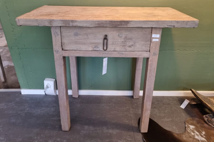 1 drawer old wood sidetable 93 x 45 x 83 cm. ref 21068. Price 795 CHF