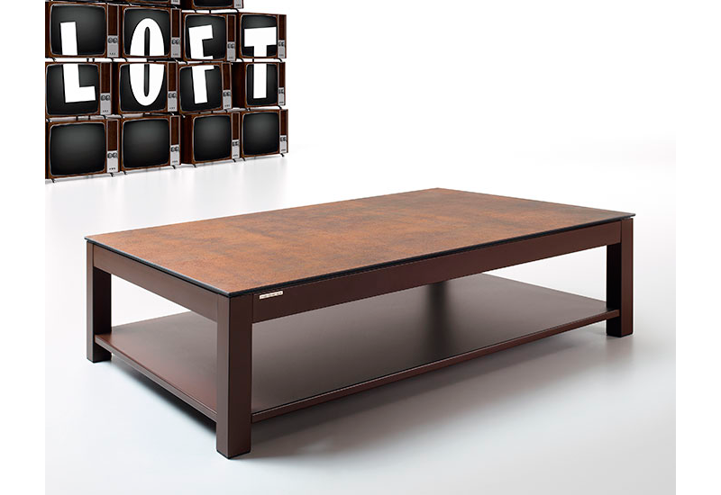 LOFT coffee table. Ceramic top / steel legs. Rectangular or square.