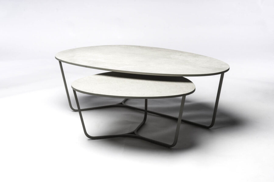 NOBBY coffee table. ceramic top / steel legs.